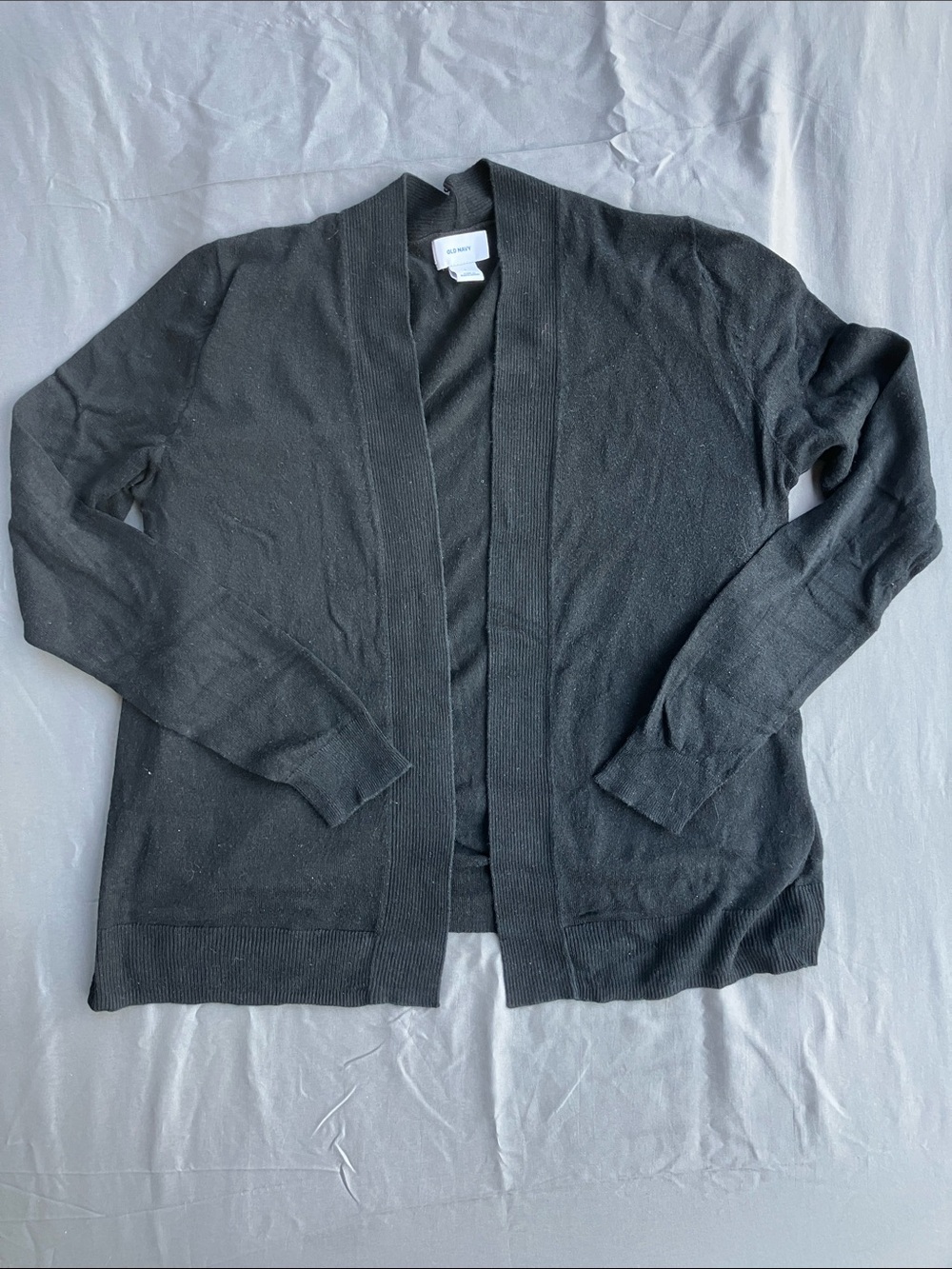 Old Navy Black Lightweight Cardigan Sweater with Ribbed Texture Size Small
